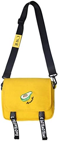 Kesyoo Canvas crossbody торба платно рамената торба авокадо торба за рамо со голема капацитет торба за гласини платно торба за