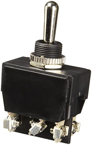 NTE Electronics 54-373 Switch за менување на рачката на лилјакот, DPDT Circuit, -off- Акција, активатор за месинг/никел плоча, терминали