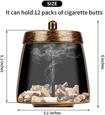 Надворешни Пепелници За Двор За Цигари Со Капак, Комплети За Послужавник За Пепел За Цигари На Отворено, Железен Пепелник Со Капак
