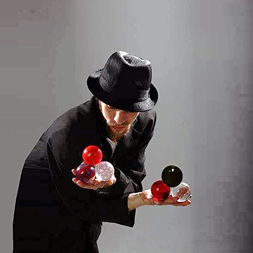 Dsjuggling цврста црна акрилна контактна топка за жонглирање - 80мм - 3,15 инчи со тешка торба за носење