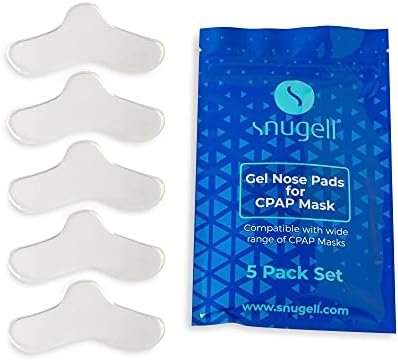 Гелски влошки за нос за CPAP маска од Snugell ™ | 5 пакувања сет | Компатибилен со широк спектар на CPAP маски | Одговара на повеќето маски за лице на CPAP | Влочки за удобност на