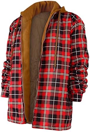 Менски палта и јакни мода надолу карирана кошула додадете кадифе за да чувате топла јакна со јакни со аспиратор за мажи