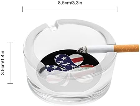 Американско знаме Ирски Шамрок Св Патрикс Ден стакло пушење пепелник цигари цигари тркалезна табела за подлога за пепел за затворен