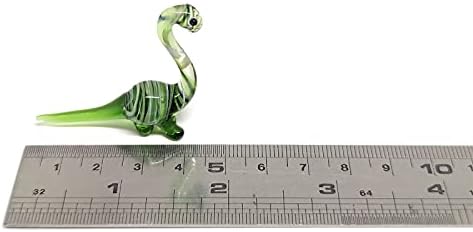 Sansukjai Apatosaurus Micro Tiny Figurines Hand Blown стакло уметност животни диносаурус колекционерски подарок домашен декор
