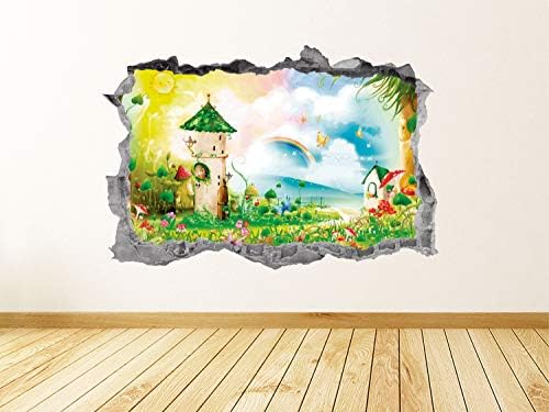 Волшебна светска wallидна декларална уметност размачкана 3Д графичка фантазија принцеза шумска wallид налепница мурал постер Деца девојки декор подарок up378