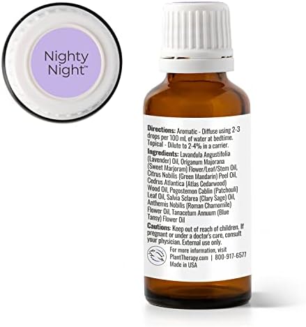 Растителна терапија Kidsafe Nighty ноќно есенцијално масло мешавина за спиење 30 ml чиста, неразредена, природна ароматерапија,