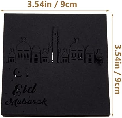 Bestoyard Gold Decor Eid Mubarak Party Party Cards: 50 парчиња честитки за хартија Мал место картички за табели за табели за седење