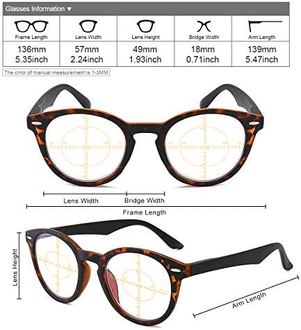 Вепиант 360 ° Прстен Фокус Прогресивни Мултифокални Очила За Читање Читачи На Пролетни Шарки Сино Светло Блокирање На Презбиопски Очила