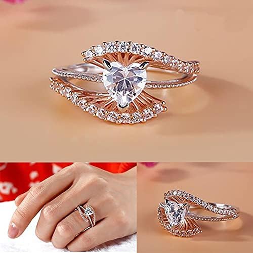 2023 Розов златен дијамантски прстен за женски ангажман прстен накит подароци женски модни прстени