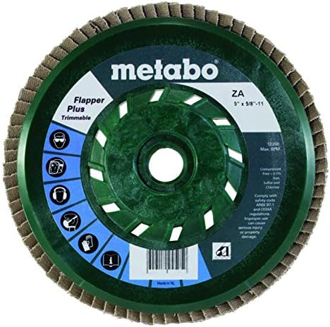 Метабо - Апликација: Челик/не'рѓосувачки челик - 5 флапер плус 80 5/8 -11 T29 Trimmable, Discs Flap - Flapper Plus - Zirconia Alumina - Type
