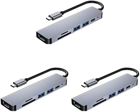 SOLUSTRE Лаптоп Докинг Станици USB Полнење ЦЕНТАР 3 Парчиња USB C Центар USB C ДО USB Центар USB Тип C ДО USB Адаптер USB C Центар 6 Порти USB Лаптоп Докинг Станици USB Полнење Центар