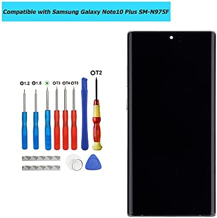 Vvsialeek Компатибилен Со Samsung Galaxy Note10+ Note10 Плус SM-N975F SM-N975U SM-N975W SM-N975N 6,8 инчен Сив Лцд Екран На Допир Со Алатки За Рамка