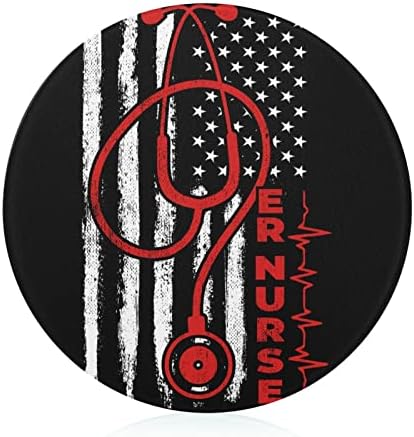 Американско Знаме Медицинска Сестра Тркалезна Стаклена Табла За Сечење Нелизгачки Фиоки За Сечкање Блок За Кујна