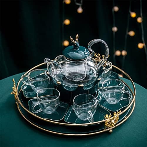 Xwozydr цветни чајници поставени стакло домаќинства во вода Попладне чај овошје цвет чајник чај сет за греење на свеќа чај од чај
