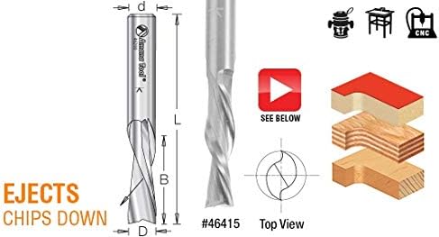 Алатка Амана-46208 Цврст карбид Спирален нурне 5/8 DIA X 1-5/8 X 5/8 Shank Down-Cut