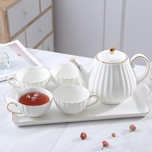 Зеродеко европски стил керамички чајник порцелански сад со отстранлив инфузер вода тенџере лабава лисја чајник за домашна кујна
