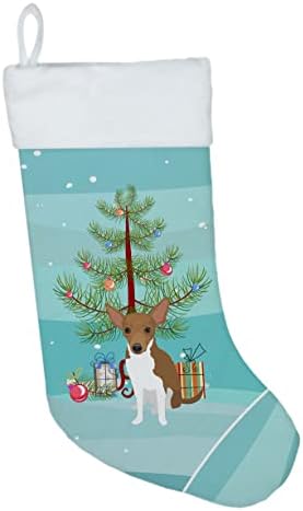 Богатства на Каролина WDK2976CS CHIHUAHUA Чоколадо и Бело #1 Божиќно божиќно порибување, камин виси чорапи Божиќна сезона забава Декорации за семејни празници, украси за пра