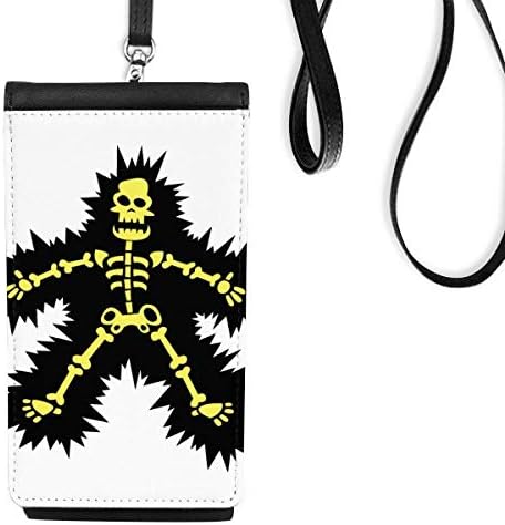 Цртан филм за електро -скелети за скелети Телефонски чанта што виси мобилна торбичка со црн џеб