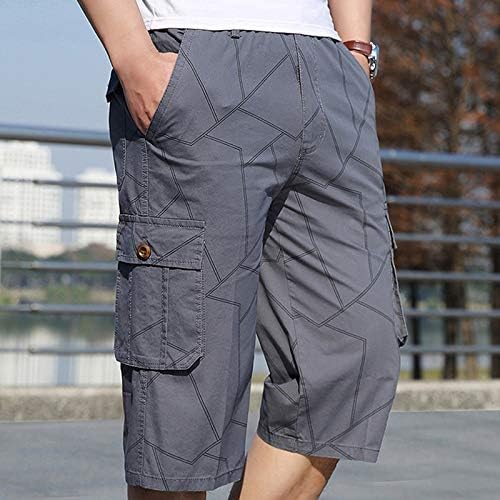 Машки шорцеви на РТРДЕ летни обични фитнес боди -билдинг печатено џебни шорцеви панталони мажи