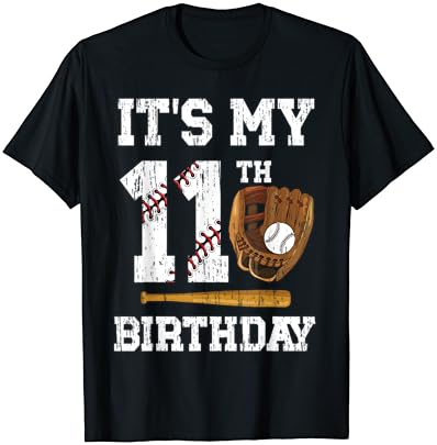 11-ти роденден Бејзбол момче единаесетгодишна маица за бејзбол играч