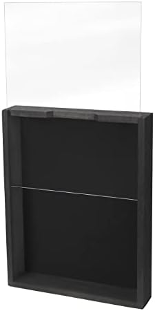 J Jackcube Design Rustic Black Wood Shadow Box 14 x 11, Case Memory Display Case за чување, слики, картички, билети за таблета, рамка за монтирање