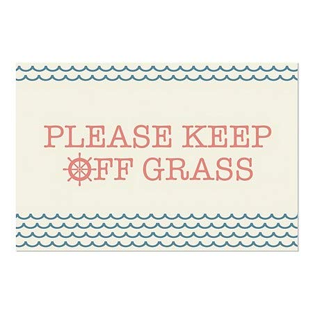 CGSignLab | Ве молиме, одлепете го тревата -наутички бран Влечење на прозорецот | 30 x20