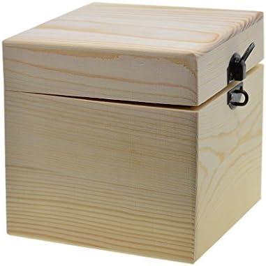 ZHJBD Голем квадрат Необјавен дрвен кутија за складирање кутија за накит мали гаџети подарок дрво DIY кутија за складирање