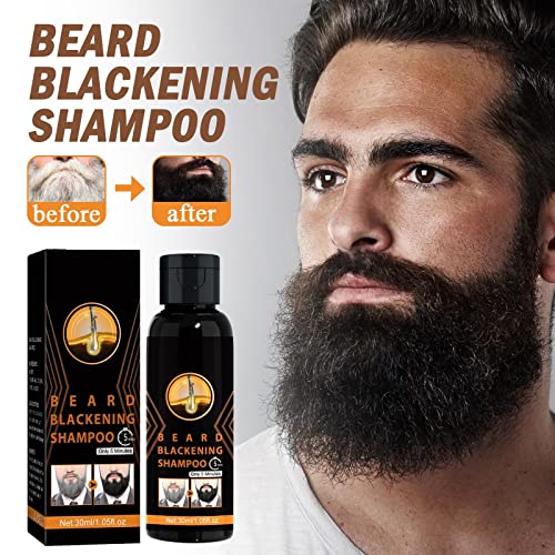 Шампон во боја на брада за мажи природен брада затемнувајќи шампон за мажи за оцрнување шампон брада 30 мл филер лице