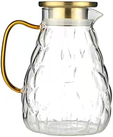 Стаклен стомна за стаклена вода со хемотон стаклена стомна со капаци лимонада стомна ледена чај стомна сад за вода за топла и ладна вода пие чај кафе мраз чај од лим