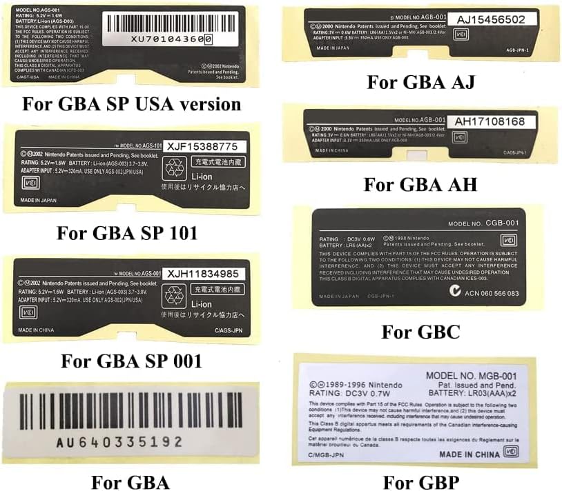1 ПАРЧИЊА Нови Етикети Налепници За Gameboy Advance GBA GBC GBP Конзола За Игри Замена