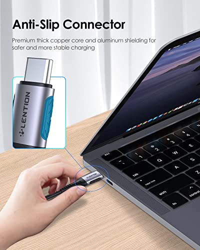 LENTION USB C ДО USB C Кабел 6.6 ft 100W, Тип C Кабел За Брзо Полнење 20v/5A, USB C Кабел За Полнач Компатибилен 2021- MacBook Pro, Нов iPad