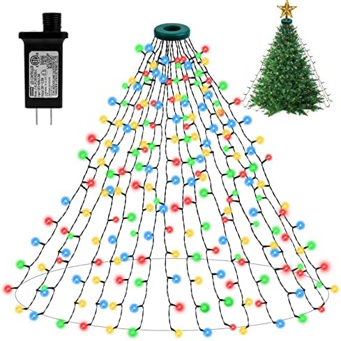 Светла за новогодишни елки, 480 LED Божиќни светла, лесни за инсталирање 6,6ft x 16 жици светла 8 режими меморија функција Божиќни украси,
