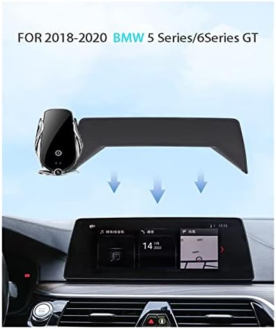 Тети Компатибилен со 2018-2020 BMW 5 серија 6 GT екран мобилен телефон заграда за заграда безжичен полнење за мобилни телефони
