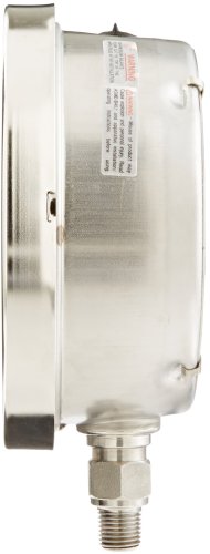 PIC мерач 4501-SC-4LE-GF 4.5 бирање, 0/100 PSI опсег, 1/4 Машка големина на врската со NPT, мерач на притисок на полнење на глицерин