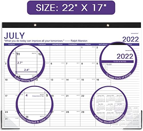 2022-2023 Календар За Биро - Голем Календар за Биро од Јули. 2022-Декември. 2023, 18 Месечни Биро/Ѕид Календар 2-во-1, 22 х 17 , 2 Агол Заштитници, Големи Владееше Блокови, да се напра
