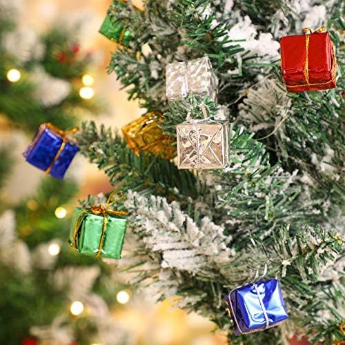 АБОФАН 24 парчиња Новогодишна Елка Мали Кутии За Подароци Висечки Украси Мини Завиткани Кутии За Подароци Божиќни Забави