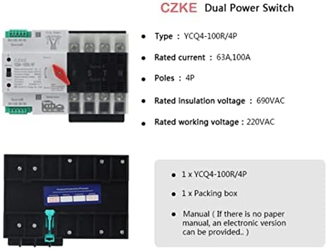 DFAMIN YCQ4-100R/4P 50/60Hz Двојна моќност автоматски трансфер прекинувач 63A 100A Прекинувач за пренос на електрична енергија во домаќинството