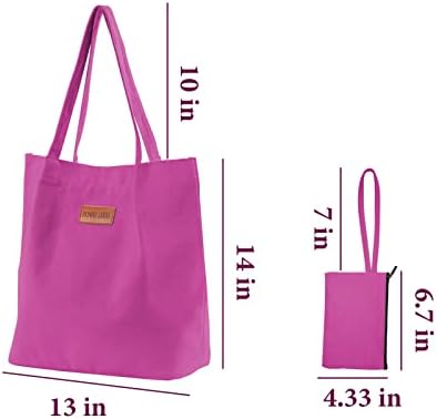 Платно торби за женски девојки естетска библиотека Книга за платно патувања торба торба шопинг со внатрешни џебови за работа