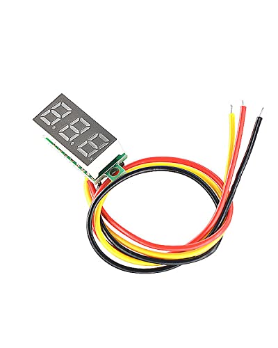 Sumklin Mini DC Voltmeter 3-жица DC 0-100V Тестер за напон 10 парчиња 0,28 инчи LED панел 5 бои комбинирани