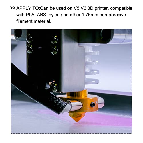 МЕТАЛИКИТЕТ 3Д печатач млазница 5 парчиња, месинг млазници Екструдер - За V5 V6 3Д печатач