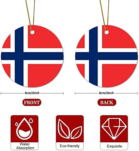 Божиќни керамички украси Норвешка Знаме Божиќни украси Национални знамиња Порцелански украс Смешни украси за новогодишни елки за украсување