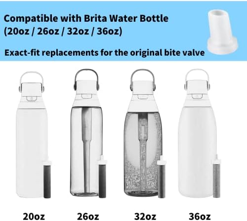 Замена на вентилот за залак од 3 пакет компатибилна со шише со вода во Брита, делови за замена на шишиња со вода за шише Брита, бело силиконски вода шише со вода за за?