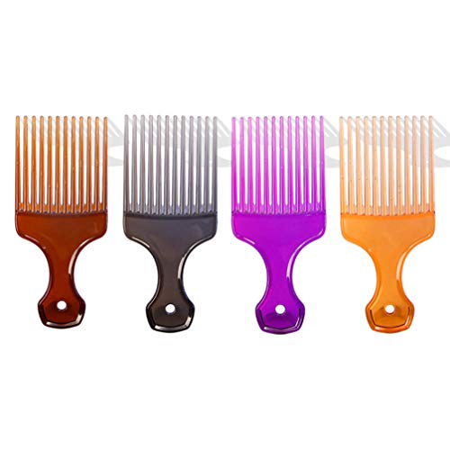 Lurrose 3 парчиња коса изберете чешел кадрава коса афро чешел лифтиот чешел за коса без фриз широка чешел за заби за заби за коса за стилизирање