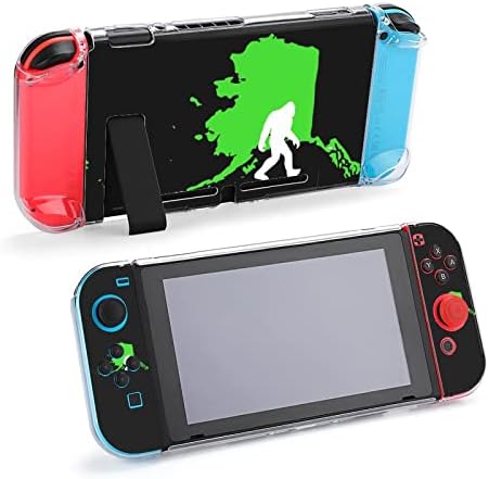 Alaska State Bigfoot компатибилен со Switch Cute Protective Case, приклучен печатен капак за Nintendo Switch и Joy-Con