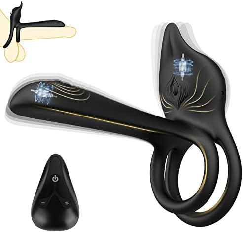 Live4Cool Вибрирачки прстен на пенисот 3 во 1 петел прстен вибратор со 10 режими на вибрации го стимулираат G-Spot Clitoral Adul Sex Toy за парови