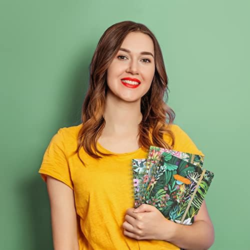 Еоут 3 пакет спирални тетратки списанија за жени колеџ управувани тетратка, 6 x 8,5, 3 цветни дизајни, 160 страници, џеб за грб, за подароци