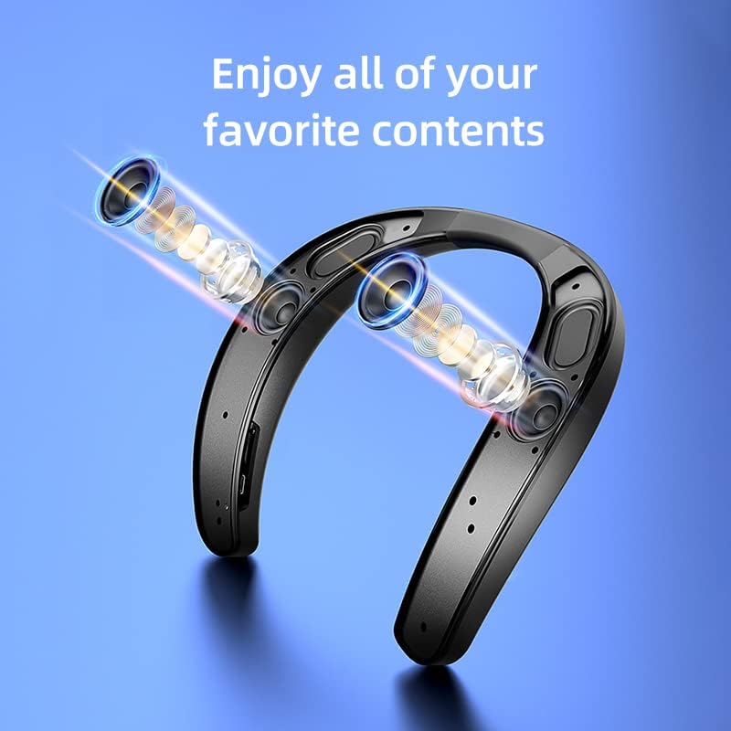 Bluetooth Bluetooth Bluetooth звучник безжични раце бесплатен звучник на вратот што се носи 3D стерео преносна звучна облека