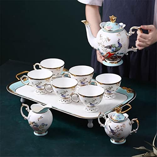 Попладневен чај од кинески стил, чај чај, чајник, Национален сет на Фенг Шуи, Коска Кина шолја за кафе, поставена со послужавник,
