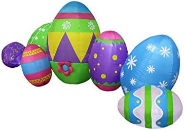 Два огромни пакети за украси на велигденска забава, вклучуваат 8 нозе долги надуени симпатични шарени седум велигденски јајца лов забавен
