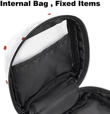 Оријукан санитарна торба за складирање на салфетки, торба за преносен период за жени, чаша од менструална чаша, божиќна црвена